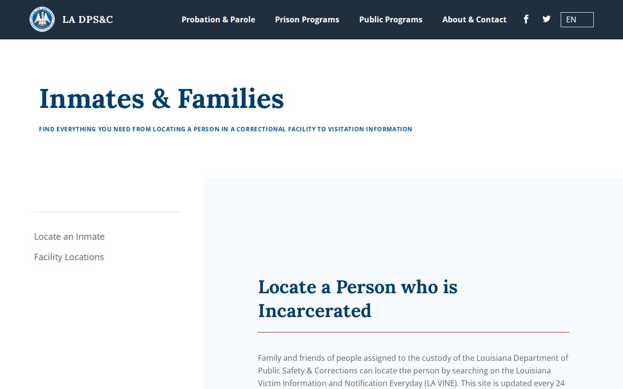 LA VINE and Louisiana custody records for Caddo Parish criminal history