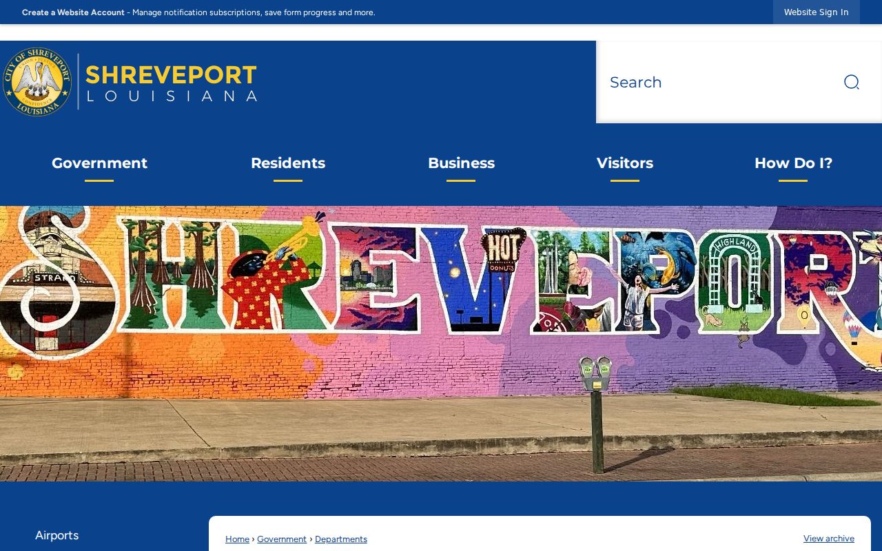 Shreveport City Courts page for municipal criminal and traffic records