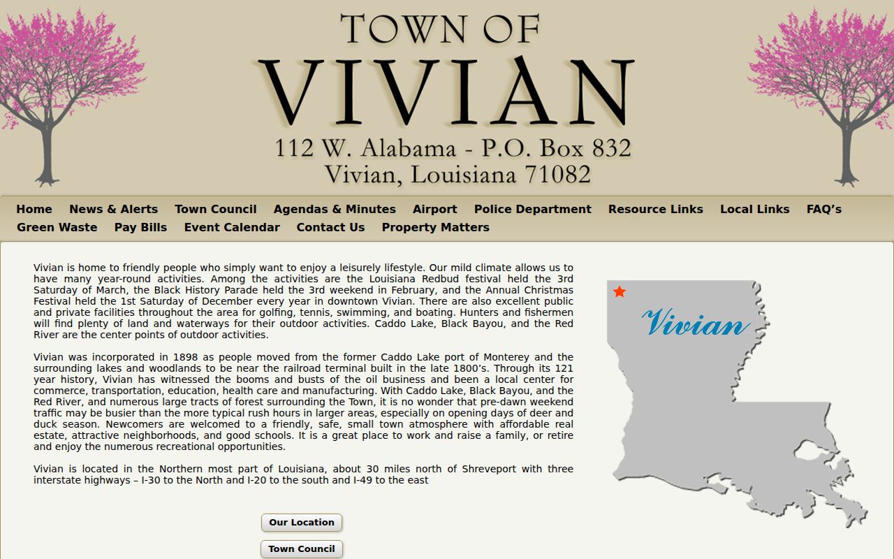 Vivian history context for local criminal records